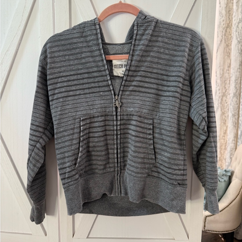 Gray Striped Hoodie (Boys 10/12)